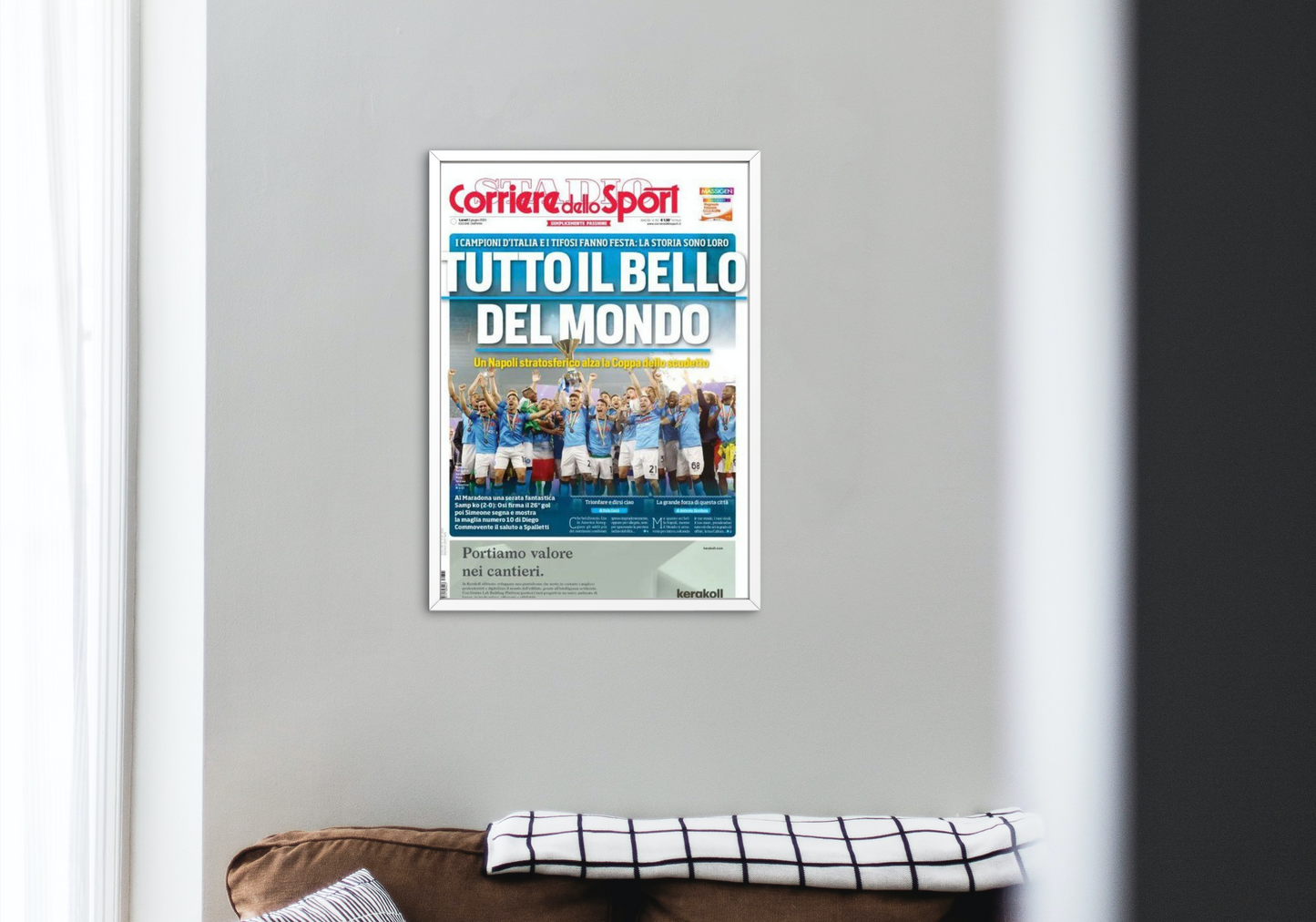 TUTTO IL BELLO DEL MONDO (giornale ufficiale in cornice)