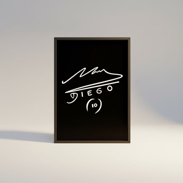 Poster con cornice "Firma Diego Armando Maradona"